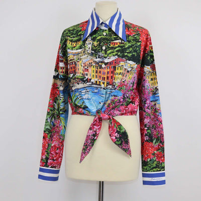 Dolce & Gabbana Multicolor Cotton Printed Portofino Jersey T-Shirt