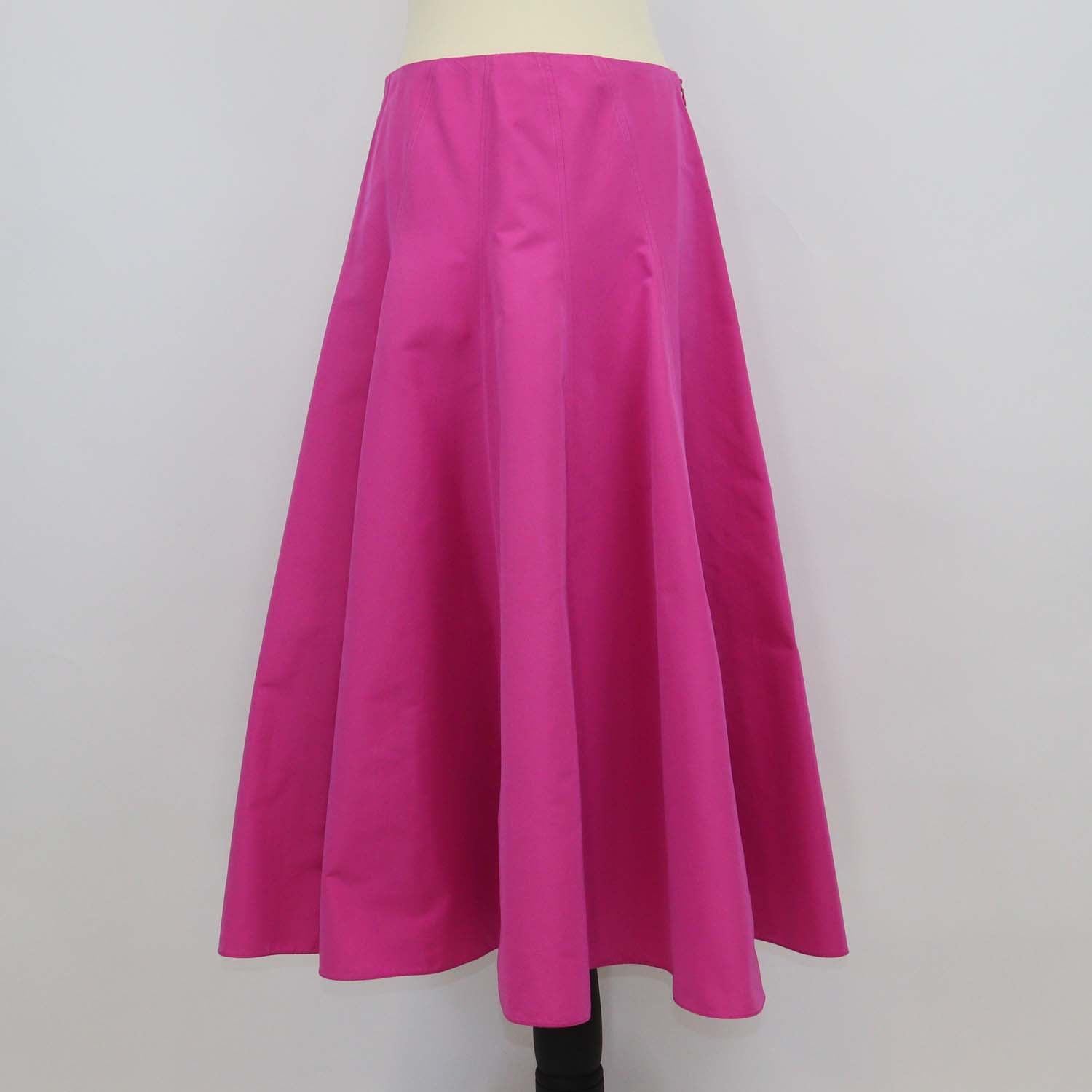 Valentino Fuchsia Blend Cotton Flared Midi Skirt