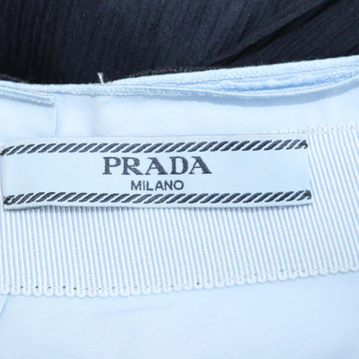 Prada Navy Blue Silk Pleated Chiffon Maxi Skirt