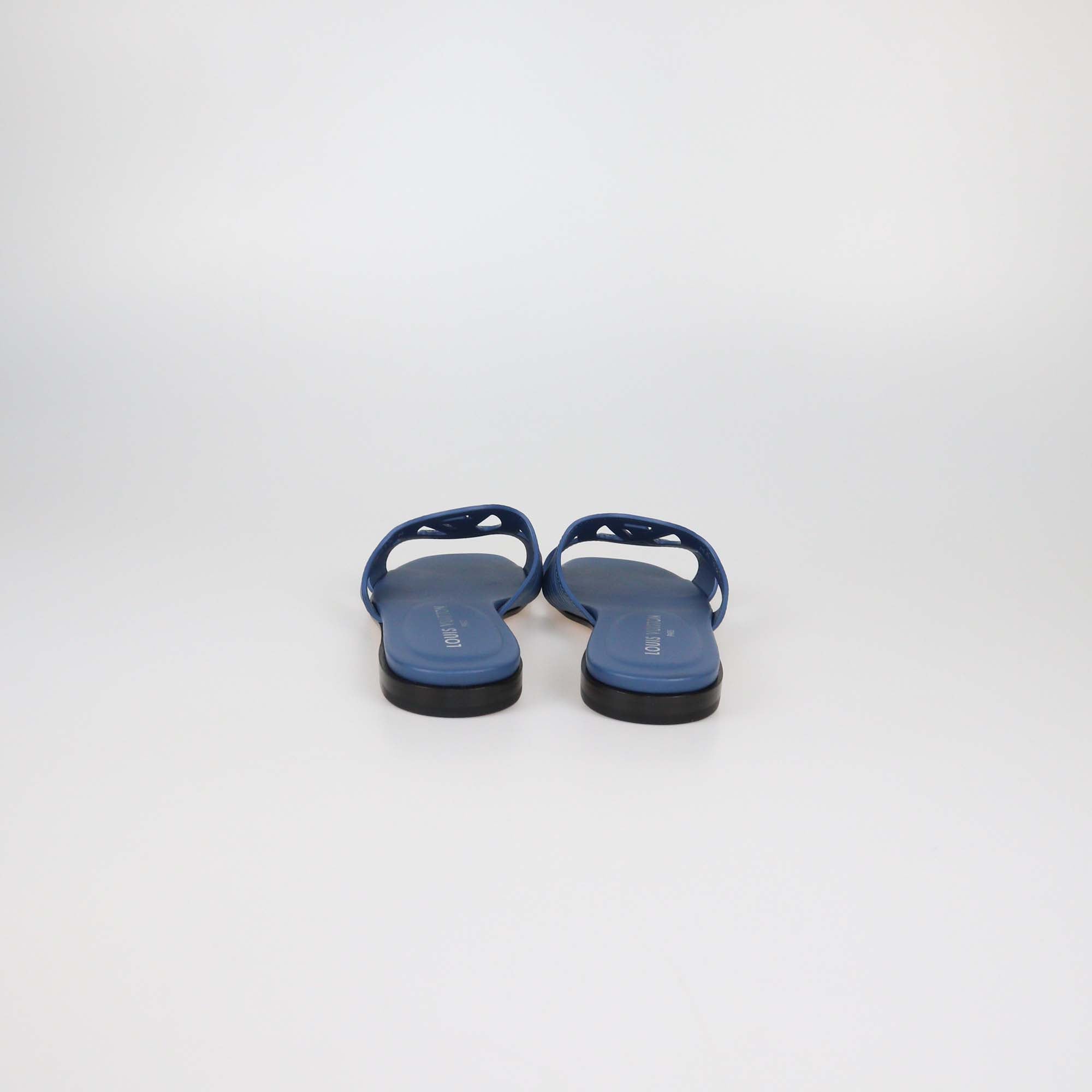 Louis Vuitton Blue Epi Leather LV Isola Flat Mules