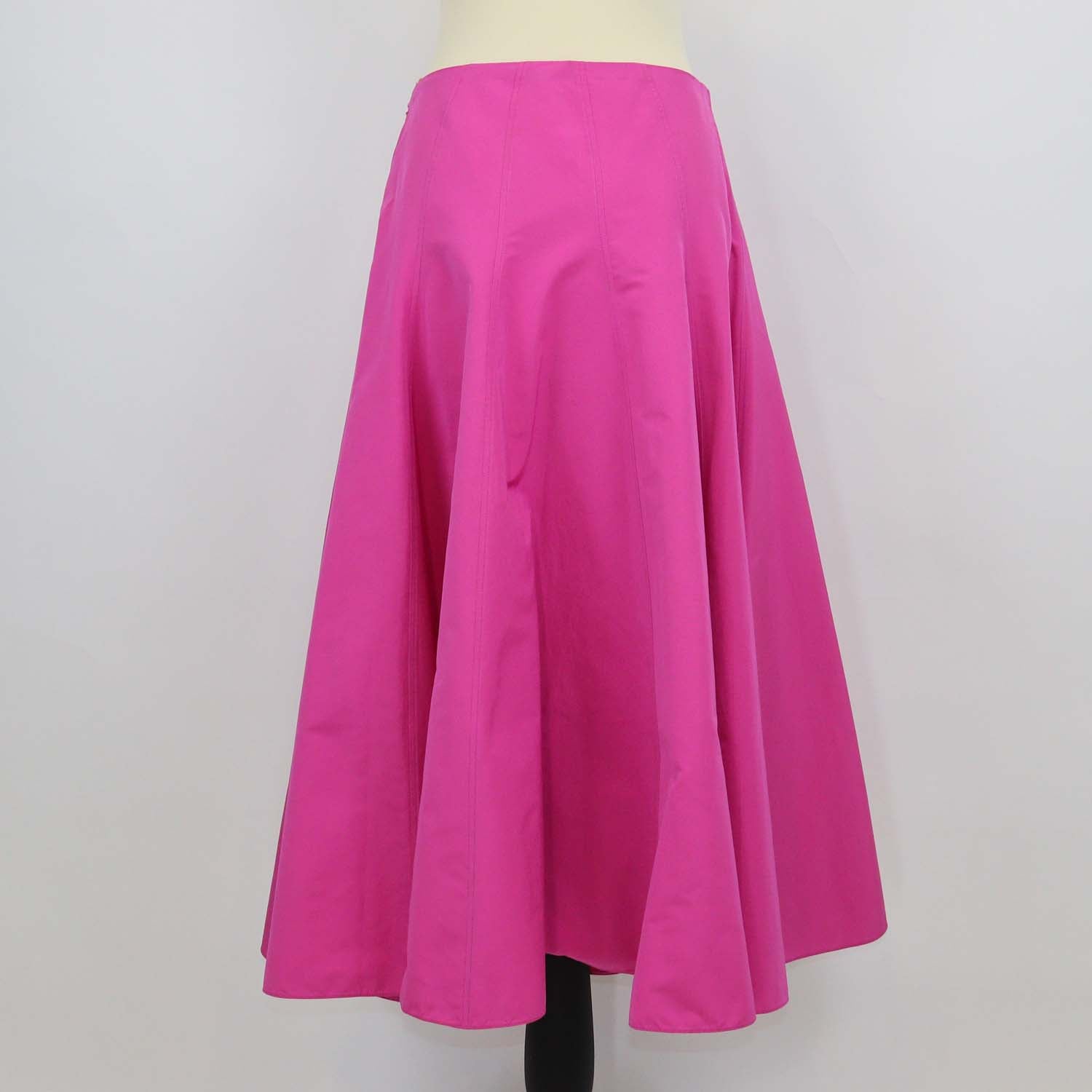 Valentino Fuchsia Blend Cotton Flared Midi Skirt