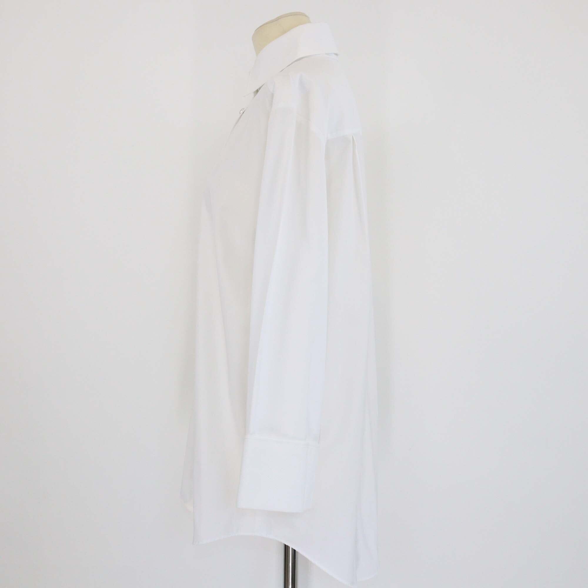 Chanel White Cotton Blend Crystal CC Button-Up Long Sleeve Shirt Womens Chanel 