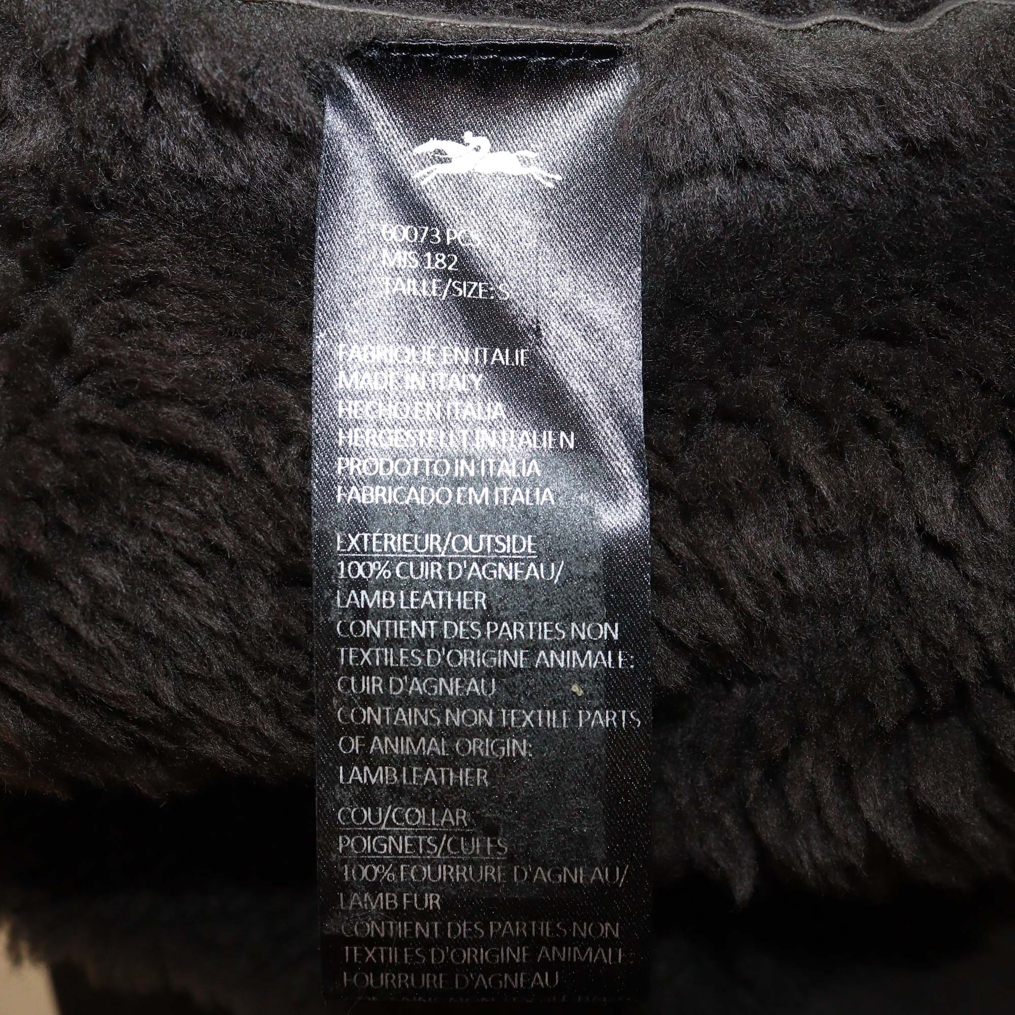 Longchamp Dark Brown Suede and Fur Zip Front Coat