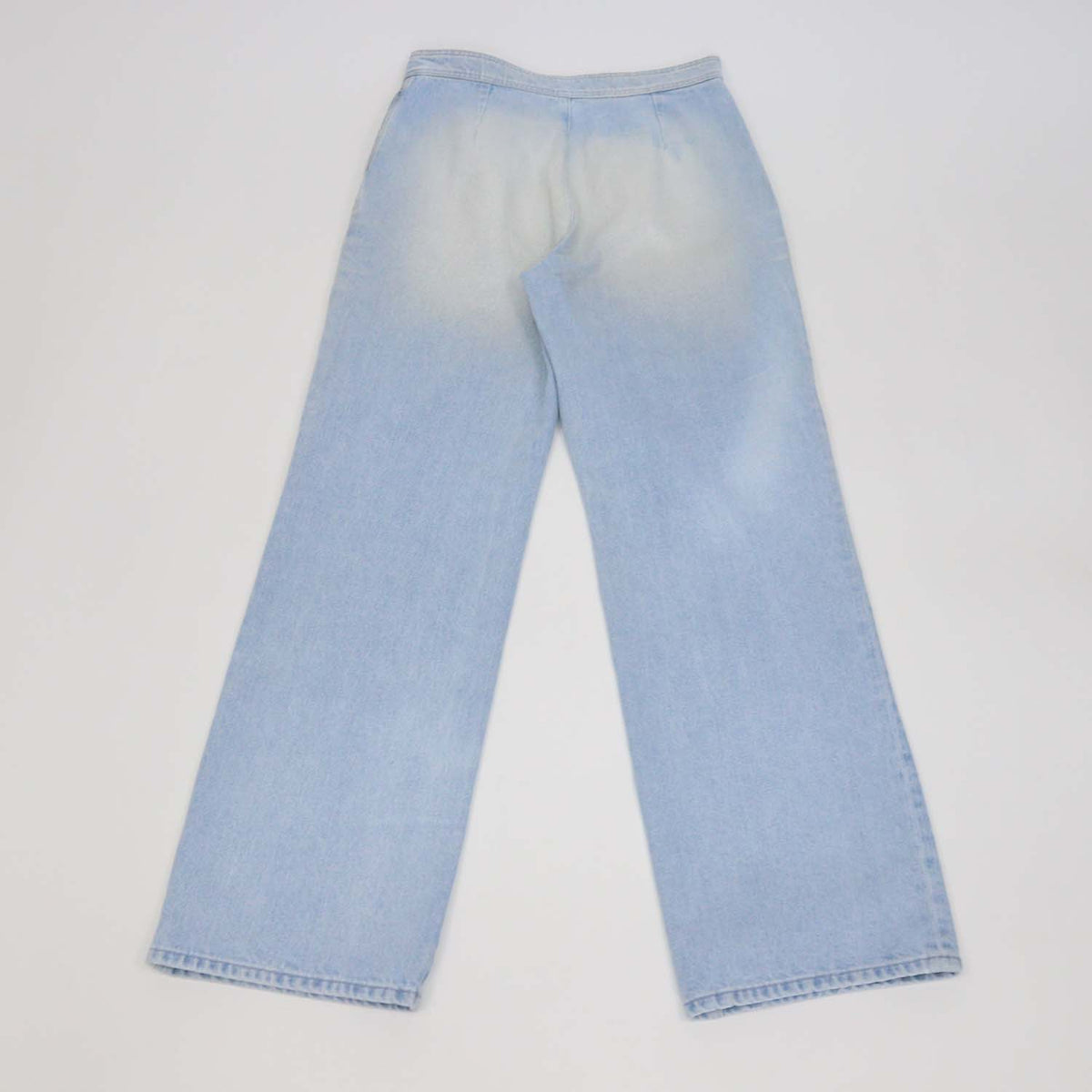 Chanel Light Blue Washed Denim Coco Beach Sailor Front Straight Leg Pants