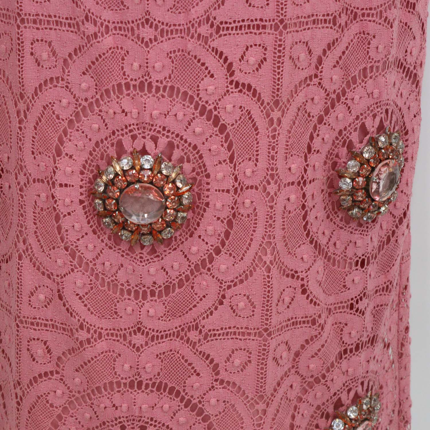 Burberry Pink Cotton Lace Shirt & Midi Skirt with Crystal Embellished Set