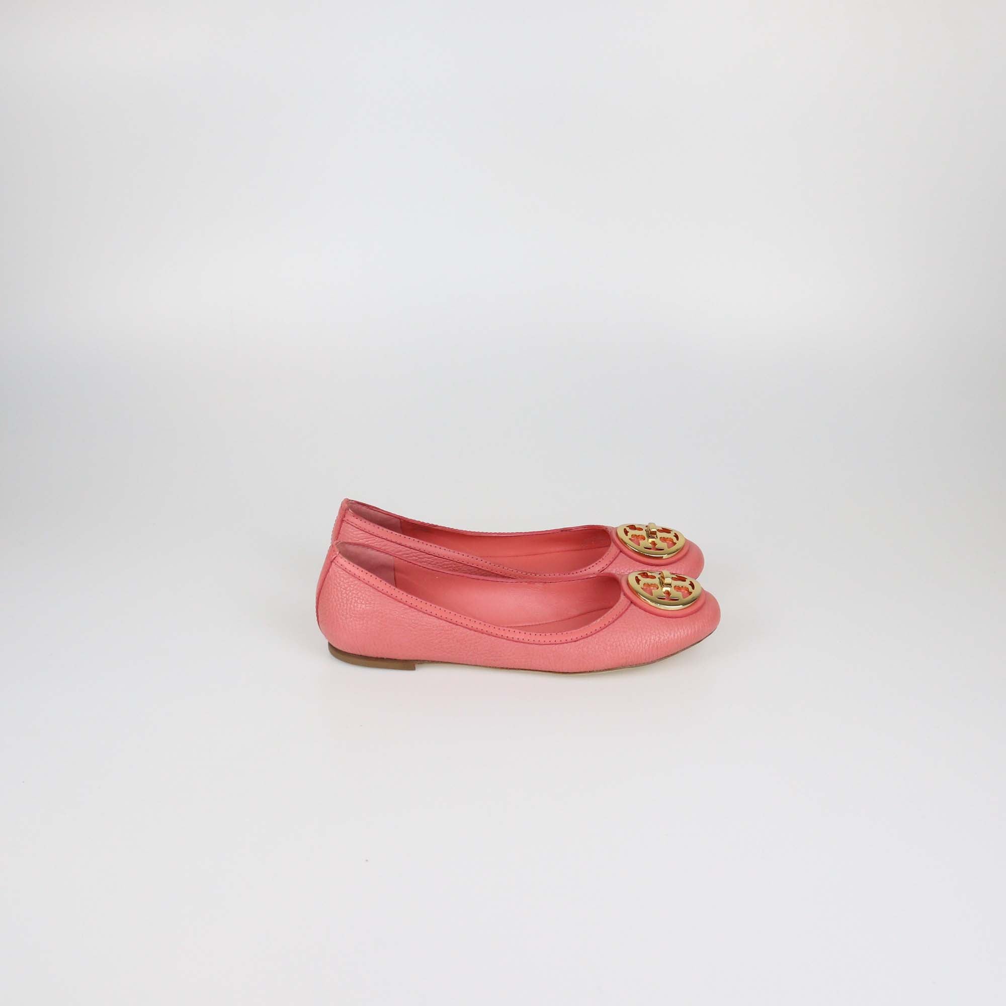 Tory Burch Raspberry Sorbet Leather Selma Ballet Flats