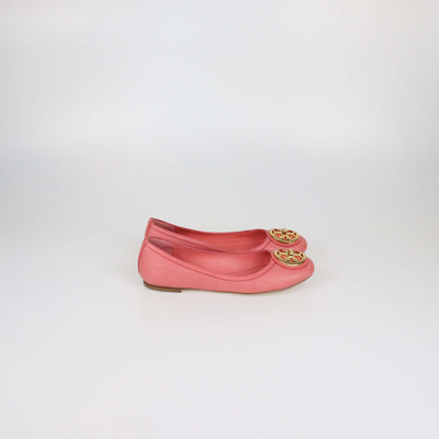 Tory Burch Raspberry Sorbet Leather Selma Ballet Flats