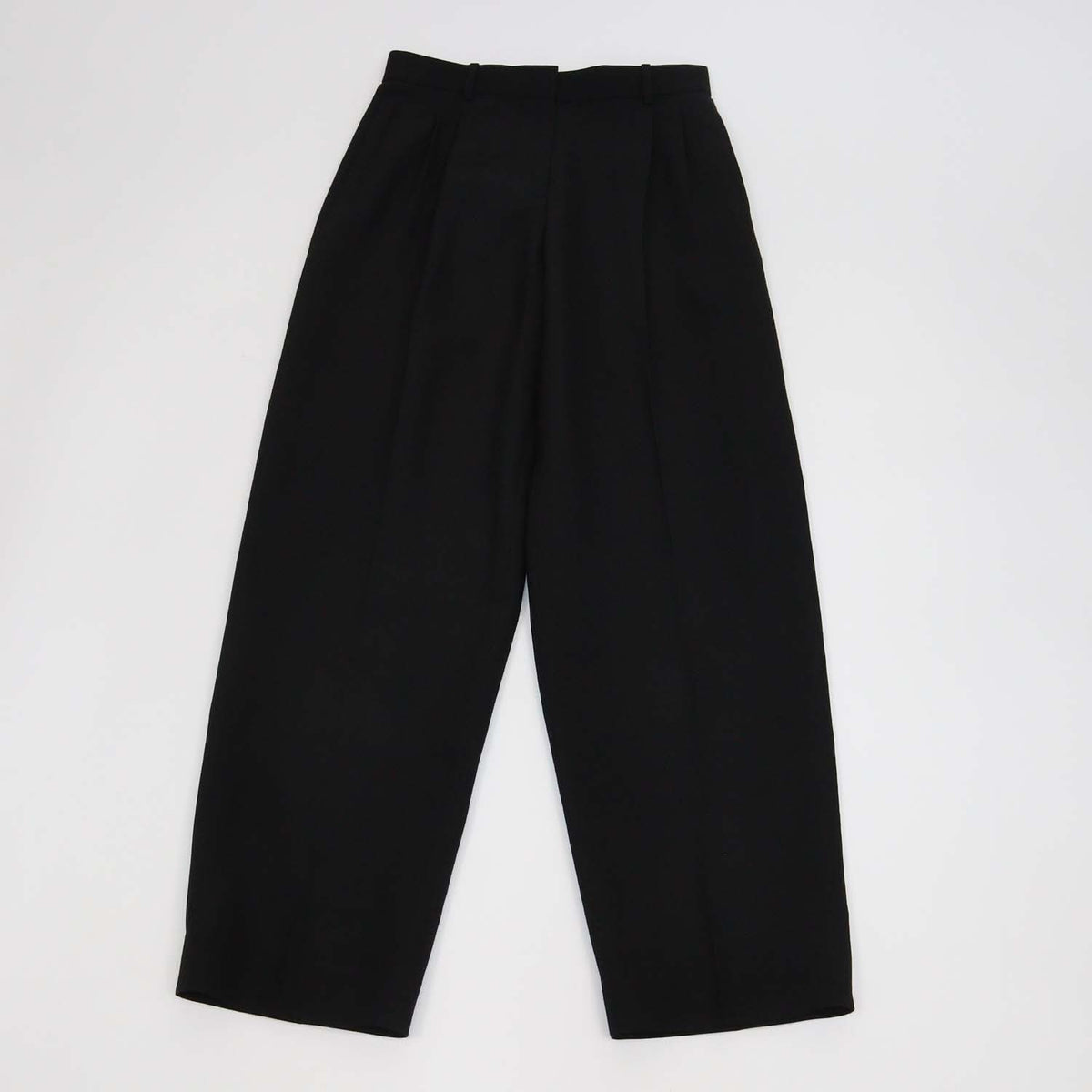The Row Black Wool and Linen Lila's Pants