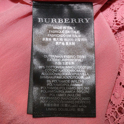 Burberry Pink Cotton Lace Shirt & Midi Skirt with Crystal Embellished Set