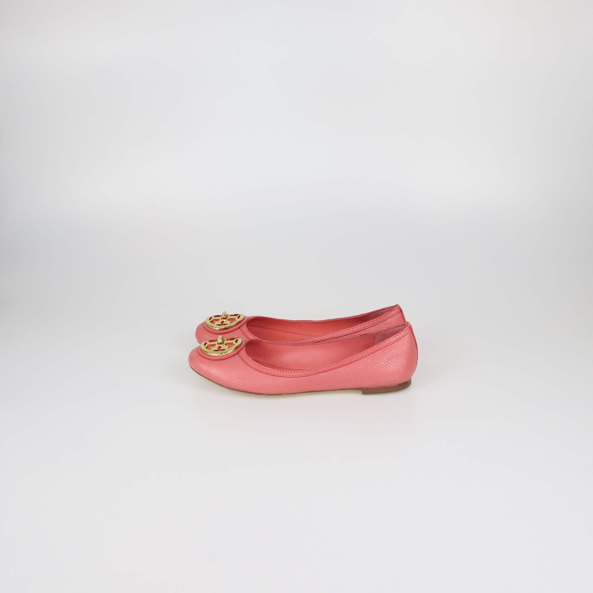 Tory Burch Raspberry Sorbet Leather Selma Ballet Flats