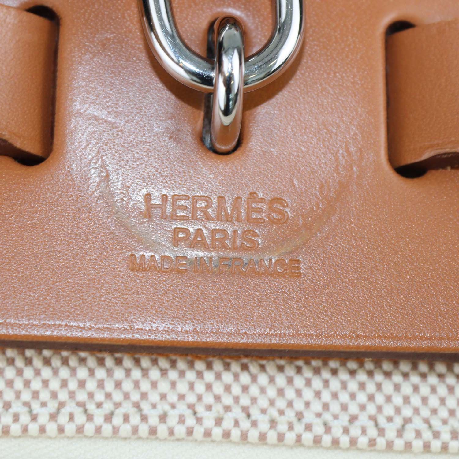 Hermes Ecru Beige/Natural Canvas and Vache Hunter Pegase Pop Herbag Zip 31 Bag