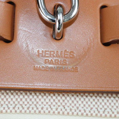 Hermes Ecru Beige/Natural Canvas and Vache Hunter Pegase Pop Herbag Zip 31 Bag