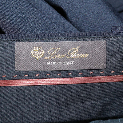 Loro Piana Navy Blue Cashmere Blend Straight Leg Elias Trousers