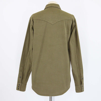 Saint Laurent Military Green Denim Long Sleeve Shirt Womens Saint Laurent 