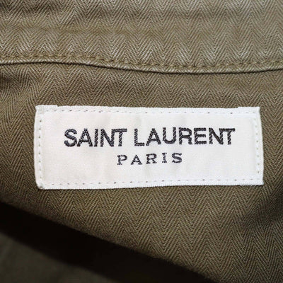 Saint Laurent Military Green Denim Long Sleeve Shirt Womens Saint Laurent 