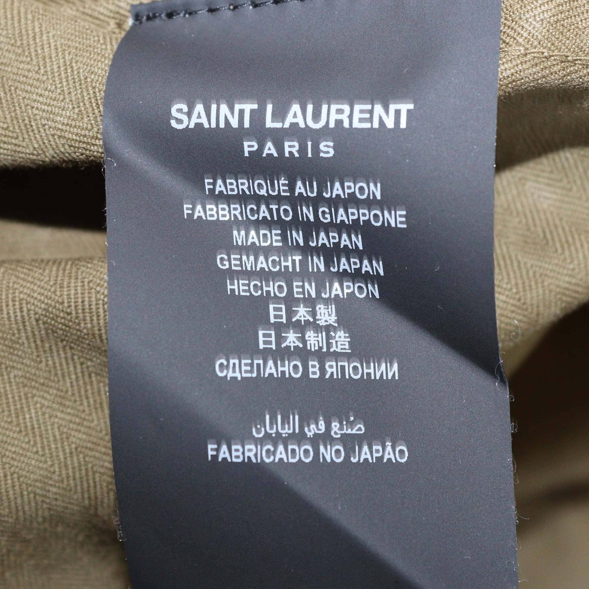 Saint Laurent Military Green Denim Long Sleeve Shirt Womens Saint Laurent 