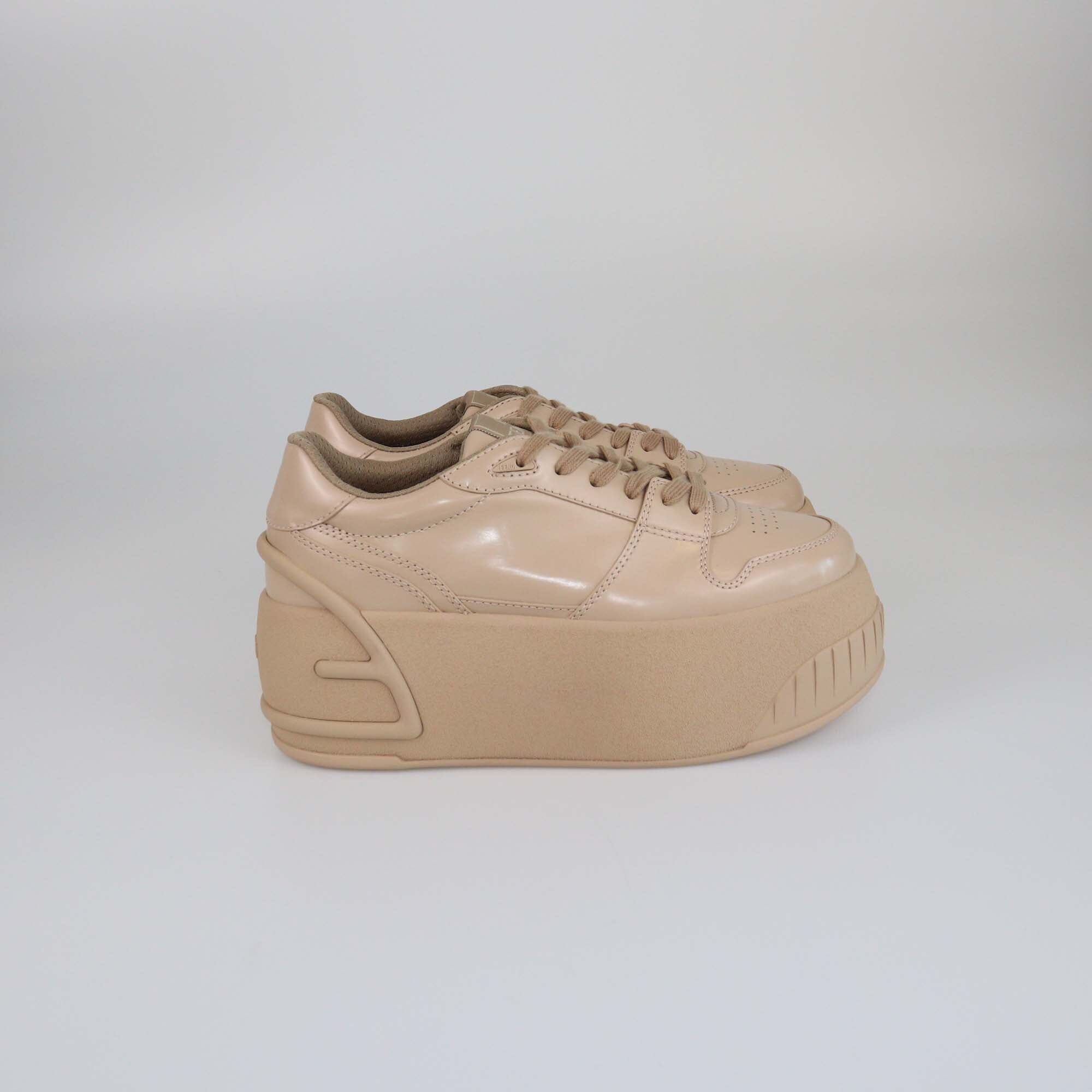 Fendi Beige Platform Sneakers Womens Fendi 