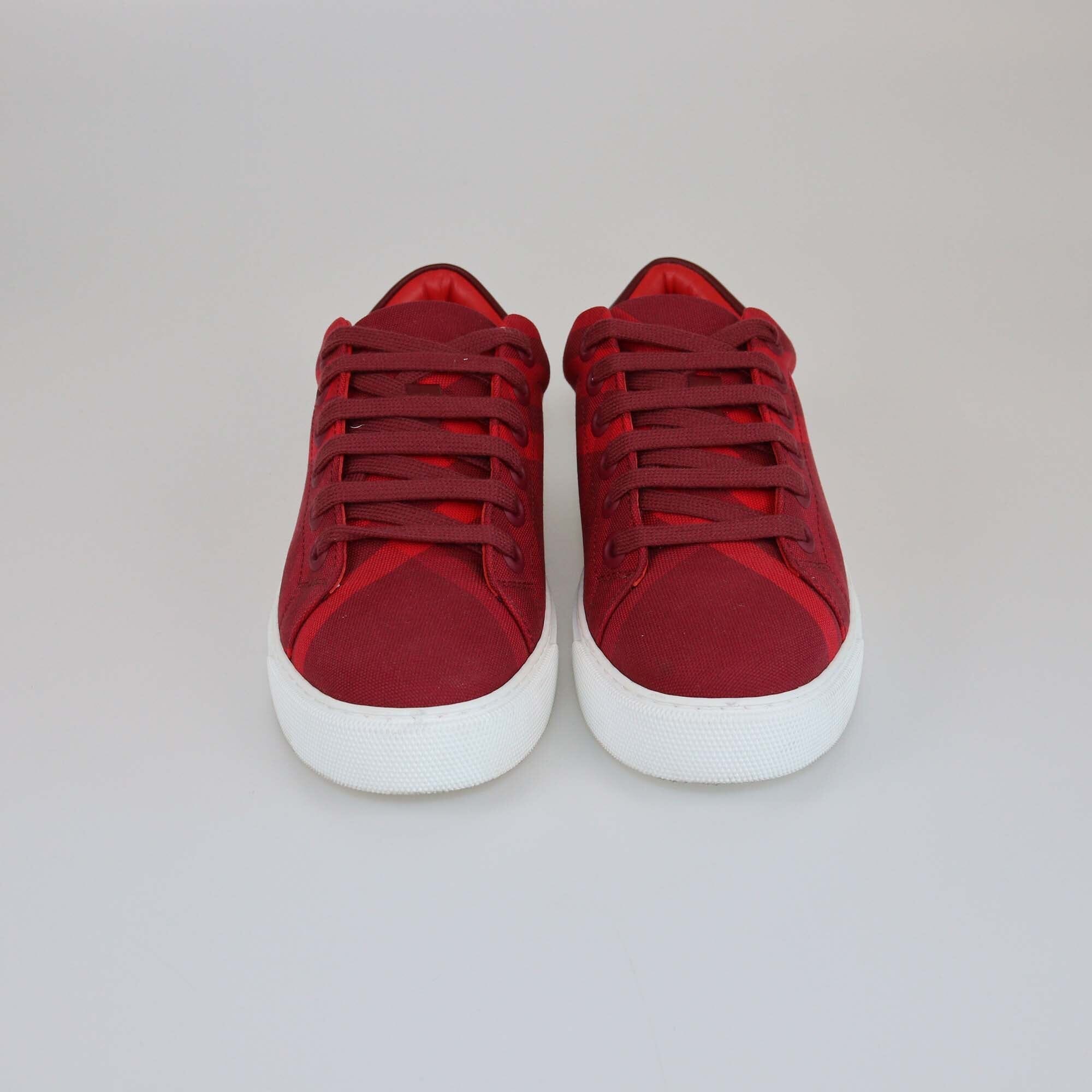 Burberry Red Check Sneakers Womens Burberry 