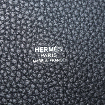 Hermes Black Clemence Leather Picotin Lock 18 Bag