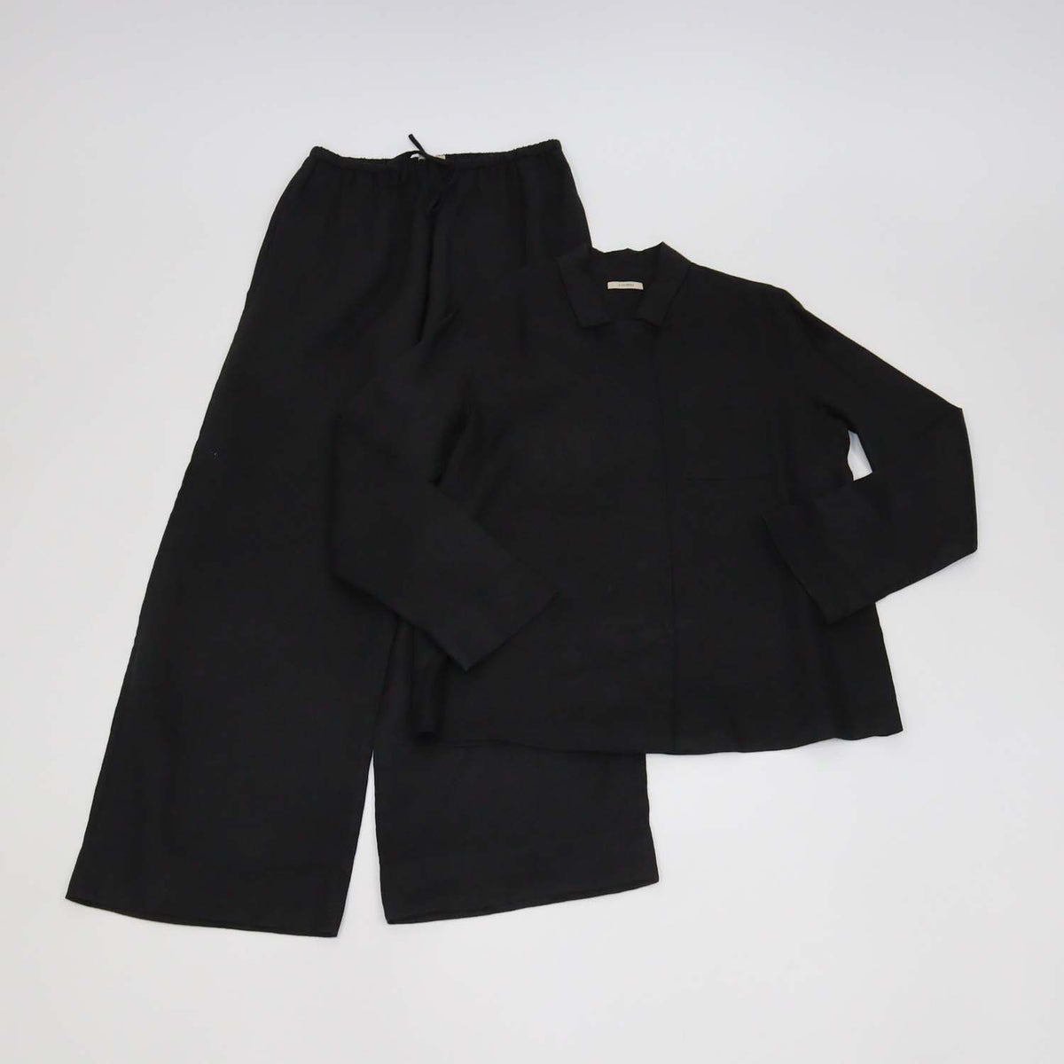 12 Storeez Black Linen Long Sleeve Shirt and Aurelia Trouser Set