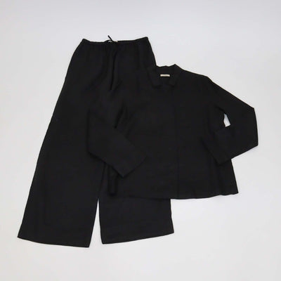 12 Storeez Black Linen Long Sleeve Shirt and Aurelia Trouser Set