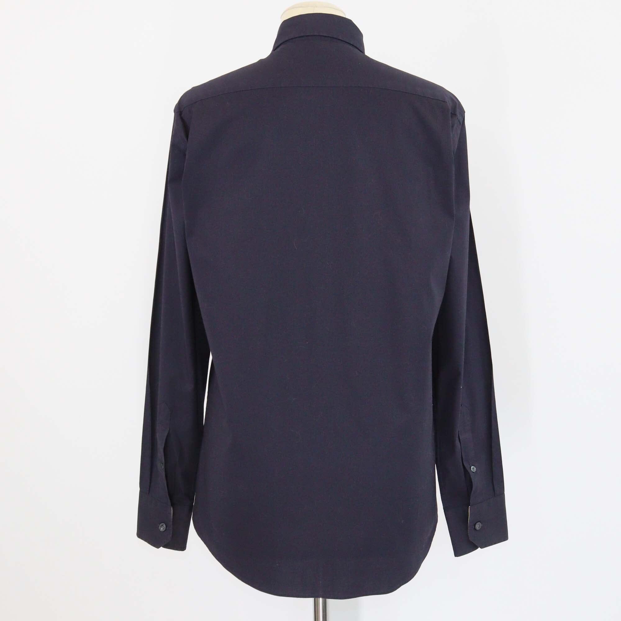 Burberry Brit Navy Blue Cotton Embroidered Logo Button Front Long Sleeve Shirt Womens Burberry Brit 