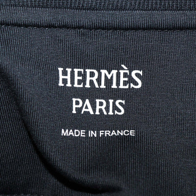 Hermes Black Cotton Faubourg Rainbow Print Crew Neck T Shirt