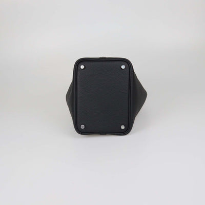 Hermes Black Clemence Leather Picotin Lock 18 Bag
