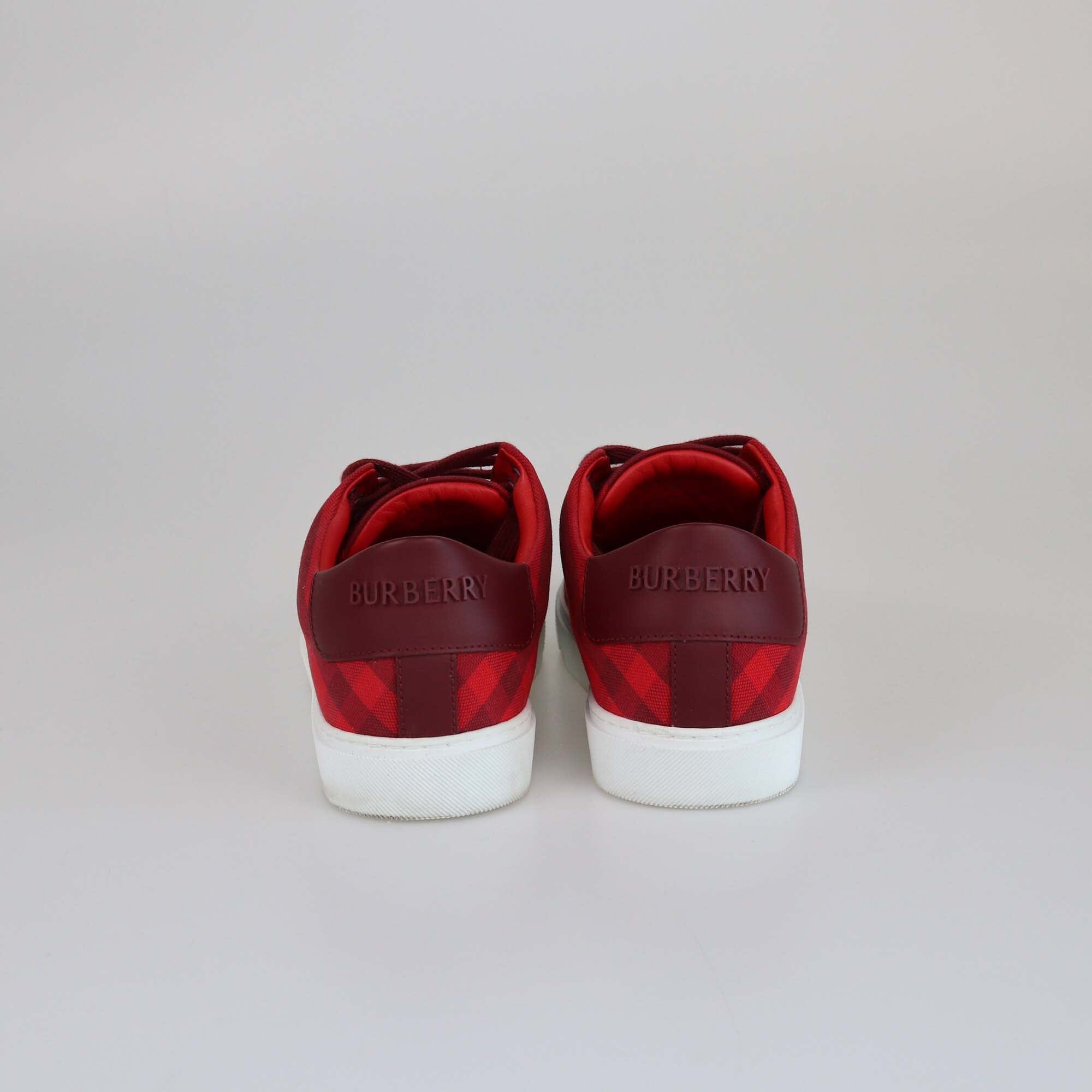 Burberry Red Check Sneakers Womens Burberry 