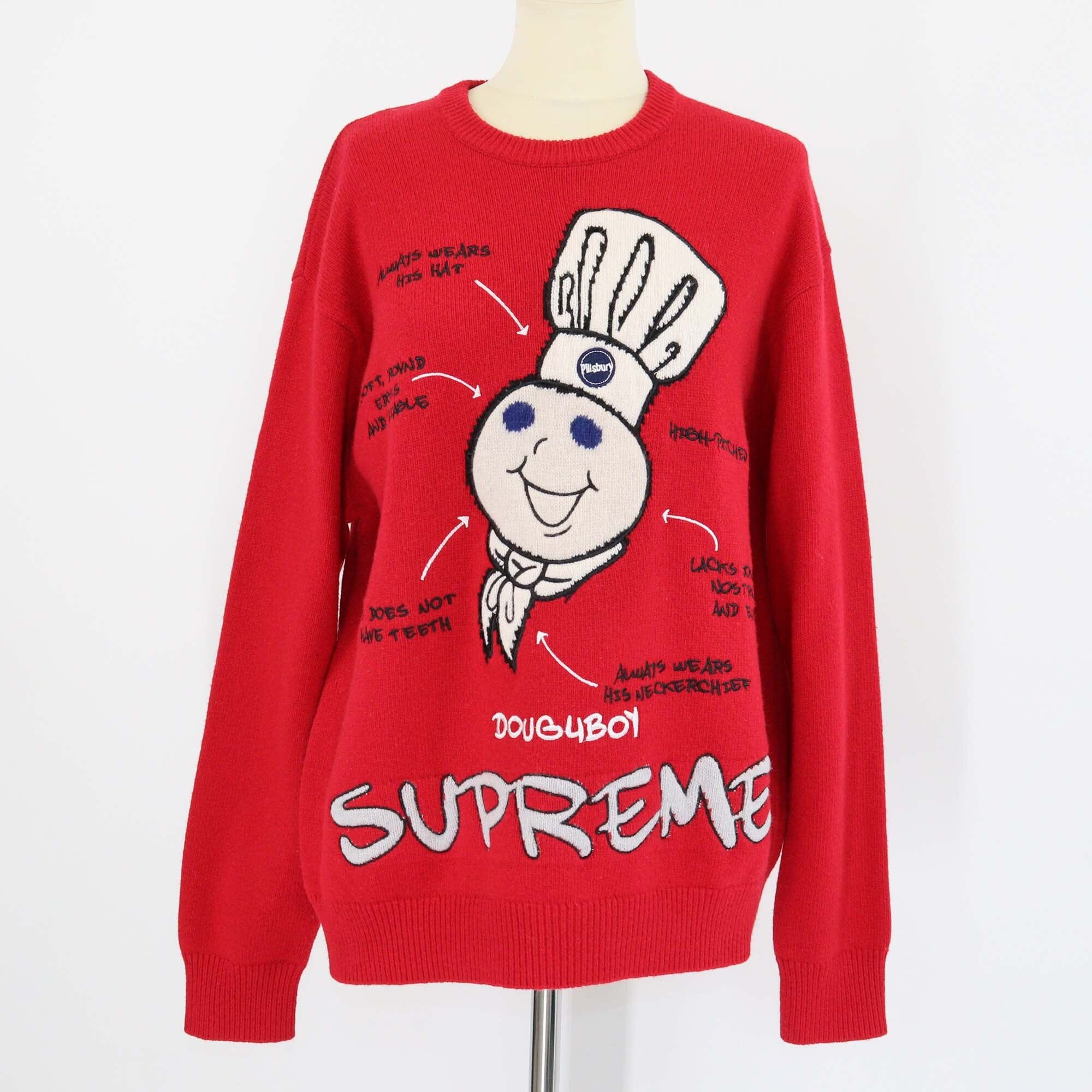 Supreme Red Knit Wool Doughboy Sweater Mens Supreme 