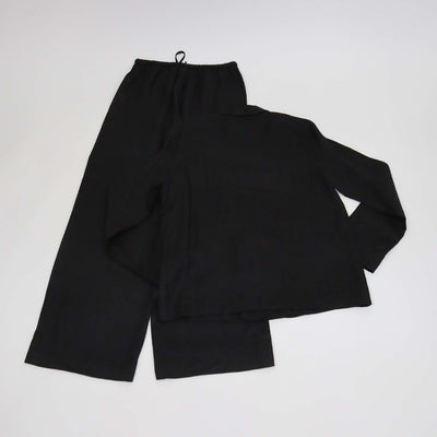 12 Storeez Black Linen Long Sleeve Shirt and Aurelia Trouser Set