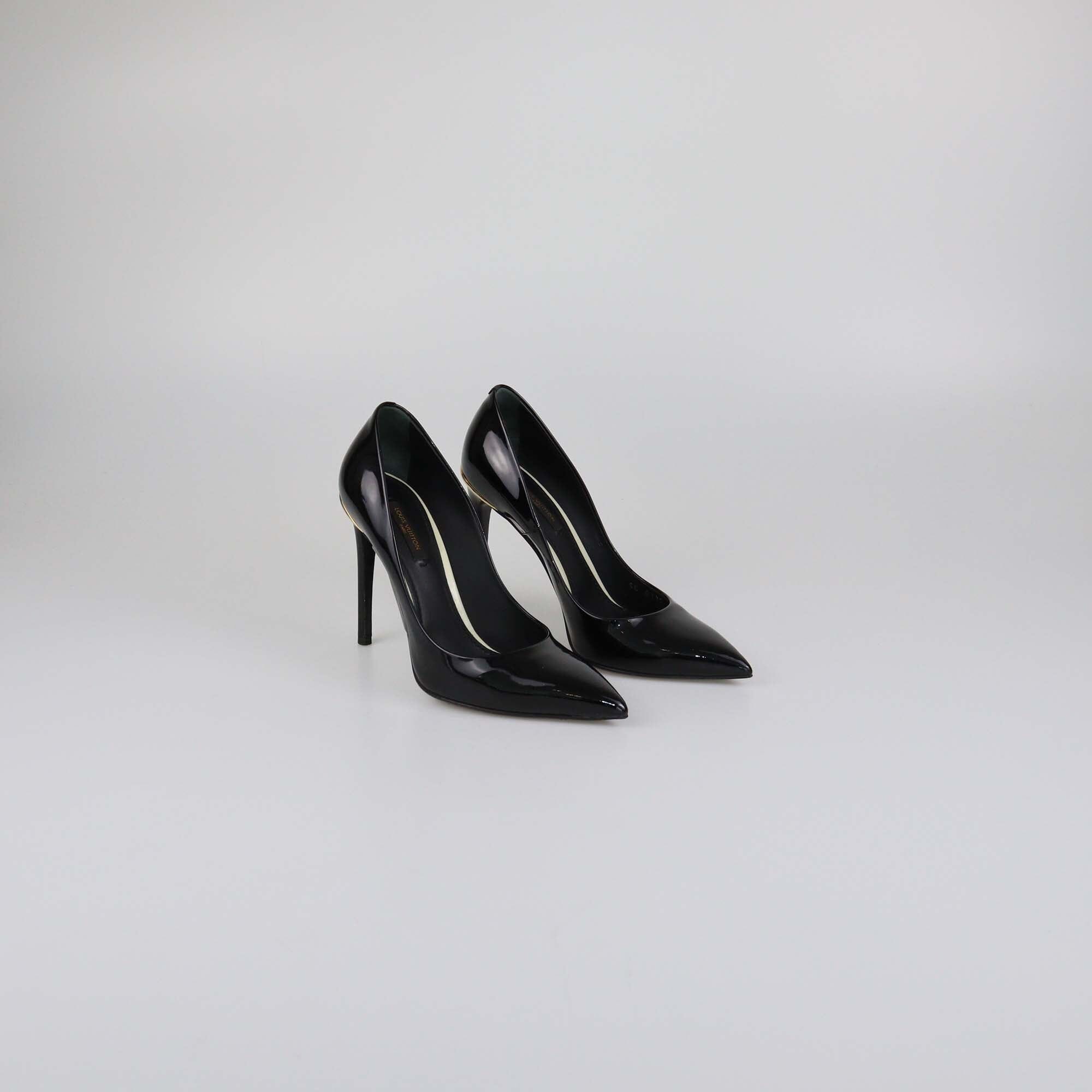 Louis Vuitton Black Patent Eyeline Pointed Toe Pumps Womens Louis Vuitton 