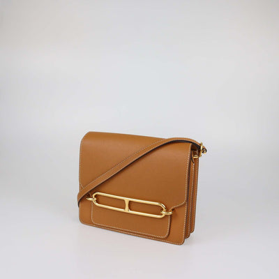 Hermes Gold Evergrain Leather Roulis 23 Bag
