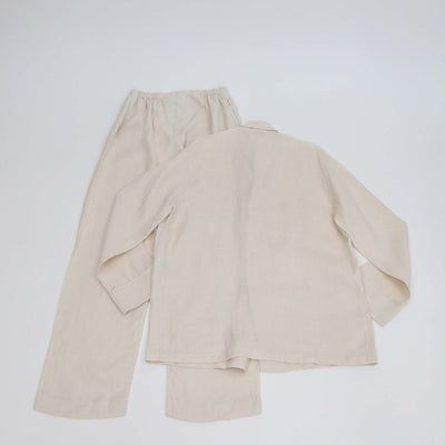 Loro Piana Clear Oyster Linen Pian Pyjamas Shirt and Britton Trousers Set
