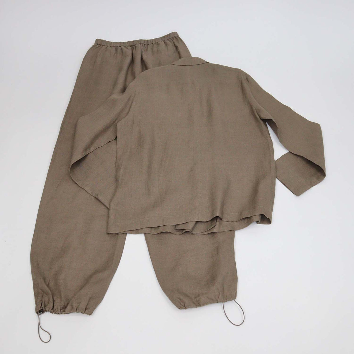 12 Storeez Coffee Linen Long Sleeve Shirt and Santorini Trouser Set