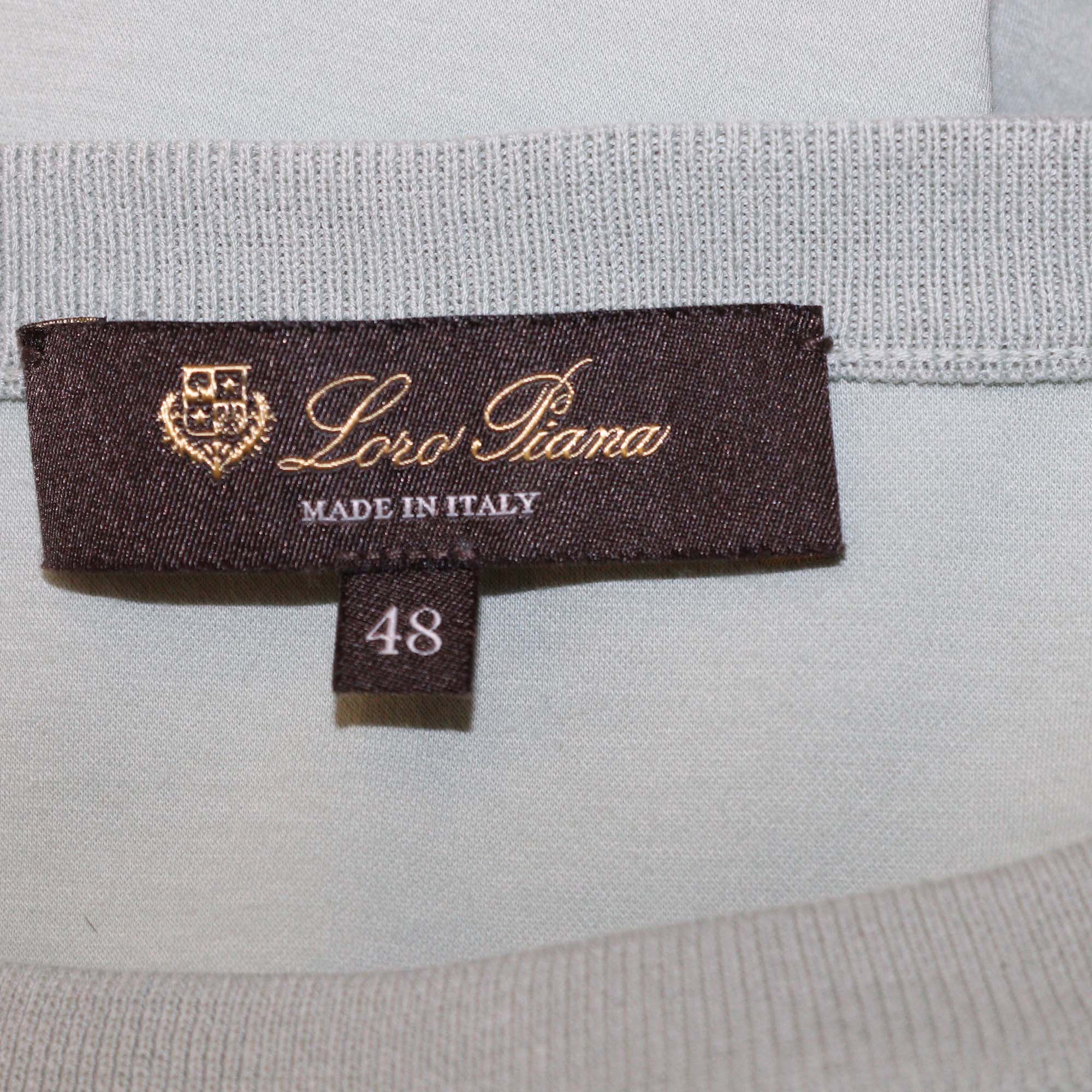 Loro Piana Pastel Green Cotton Sleeveless Crew Neck Shirt