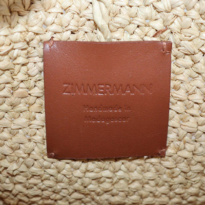 Zimmermann Natural Raffia Small Goldentime Ruffle Tote