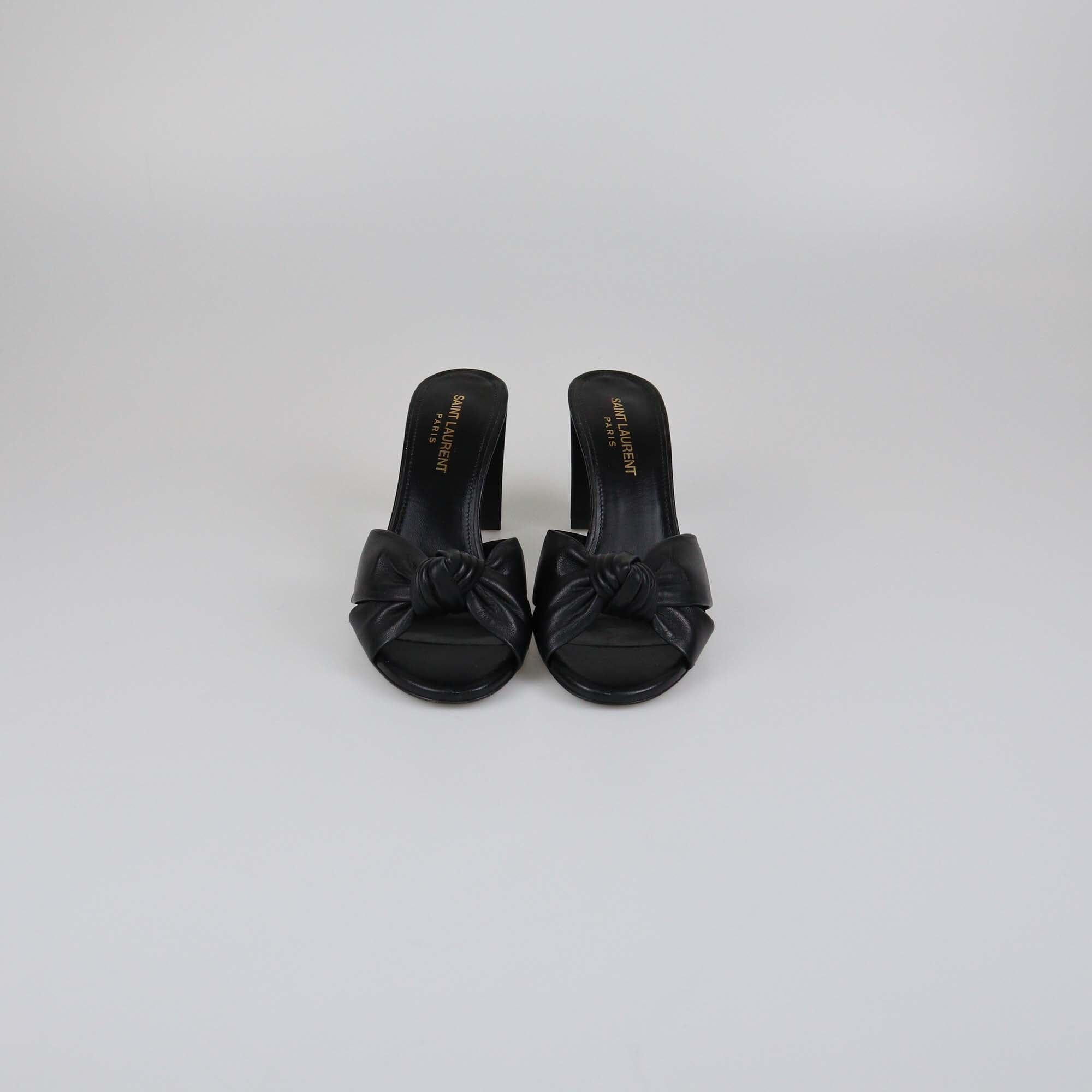 Saint Laurent Black knotted Bianca Sandals Womens Saint Laurent 