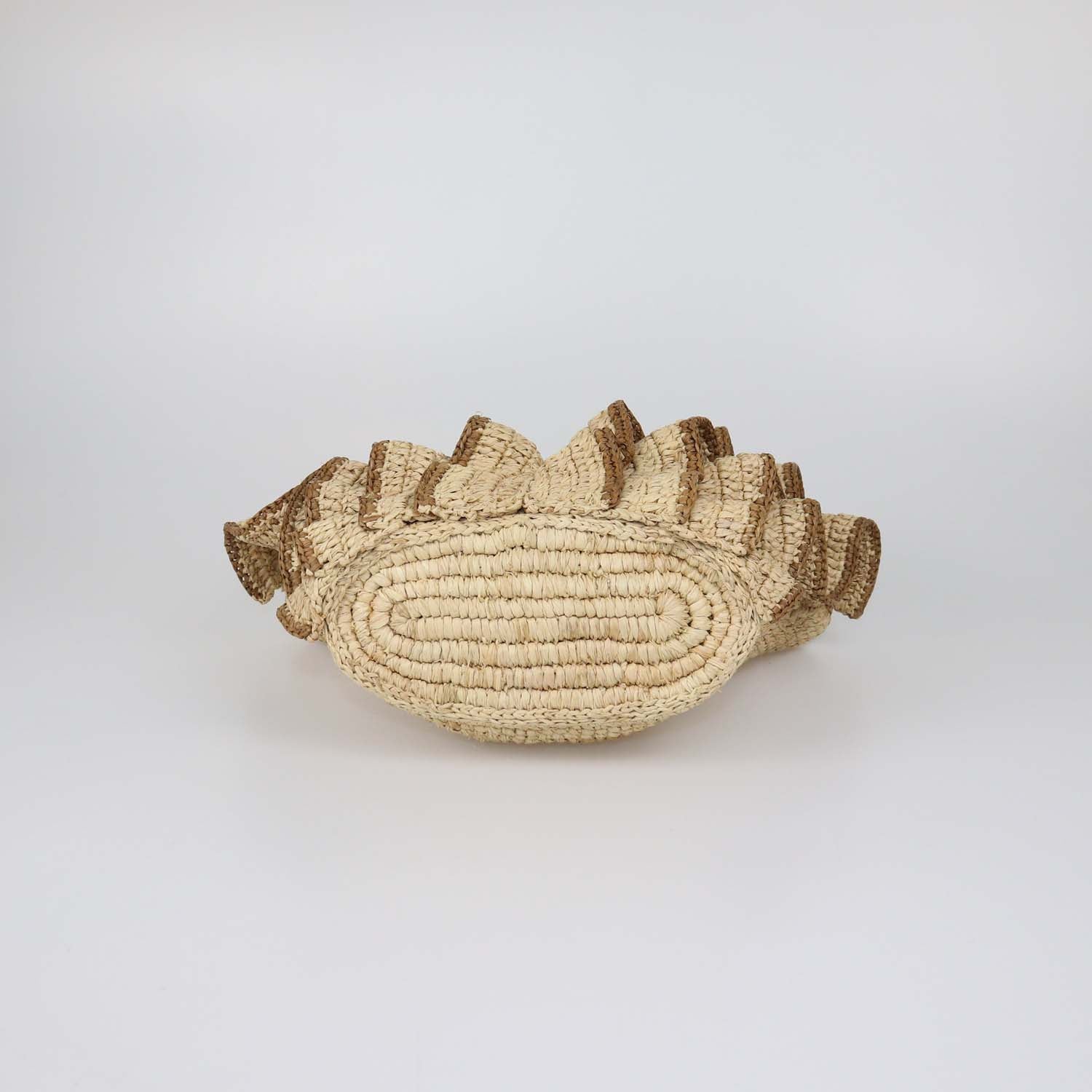 Zimmermann Natural Raffia Small Goldentime Ruffle Tote
