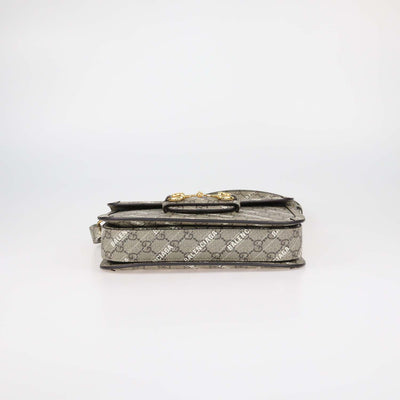 Gucci x Balenciaga Beige GG Supreme Canvas Medium Horsebit 1955 Shoulder Bag
