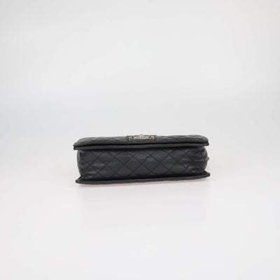 Chanel Black Leather Medium Reverso Boy Flap Bag