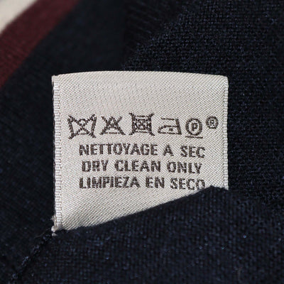 Hermes Navy Blue Cashmere & Silk V Neck Long Sleeve Sweater