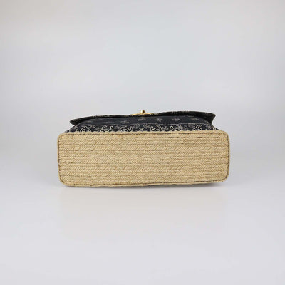 Chanel Black Quilted Fabric Vintage Bandana Flap Bag