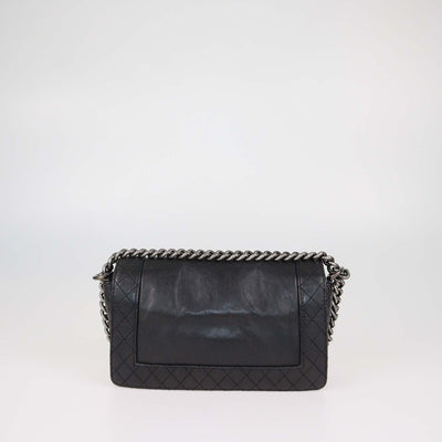 Chanel Black Leather Medium Reverso Boy Flap Bag