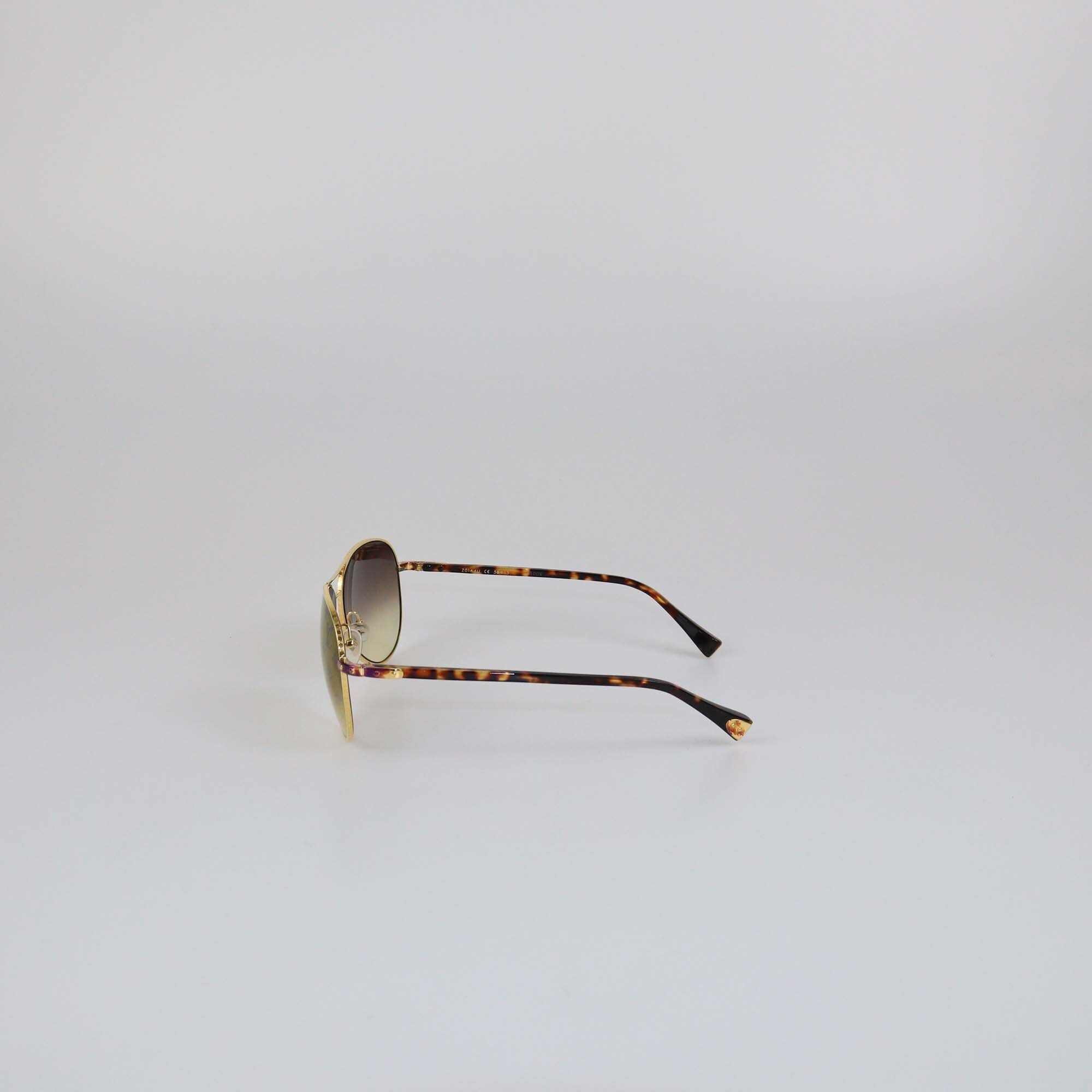 Louis Vuitton Havana/Gold Monogram Mirror Conspiration Aviators Sunglasses Womens Louis Vuitton 