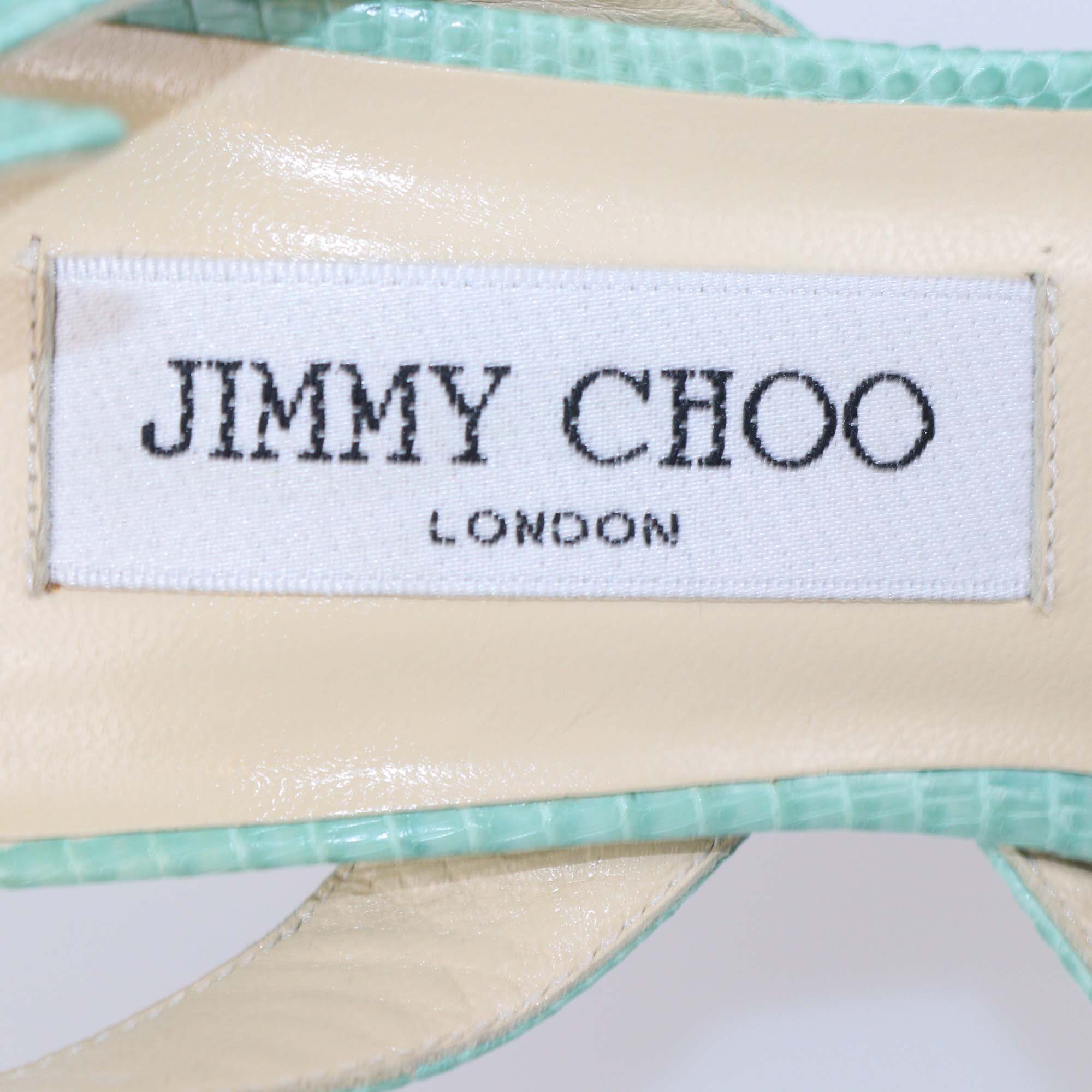 Jimmy Choo Green Lizard Thandi Slingback Pumps
