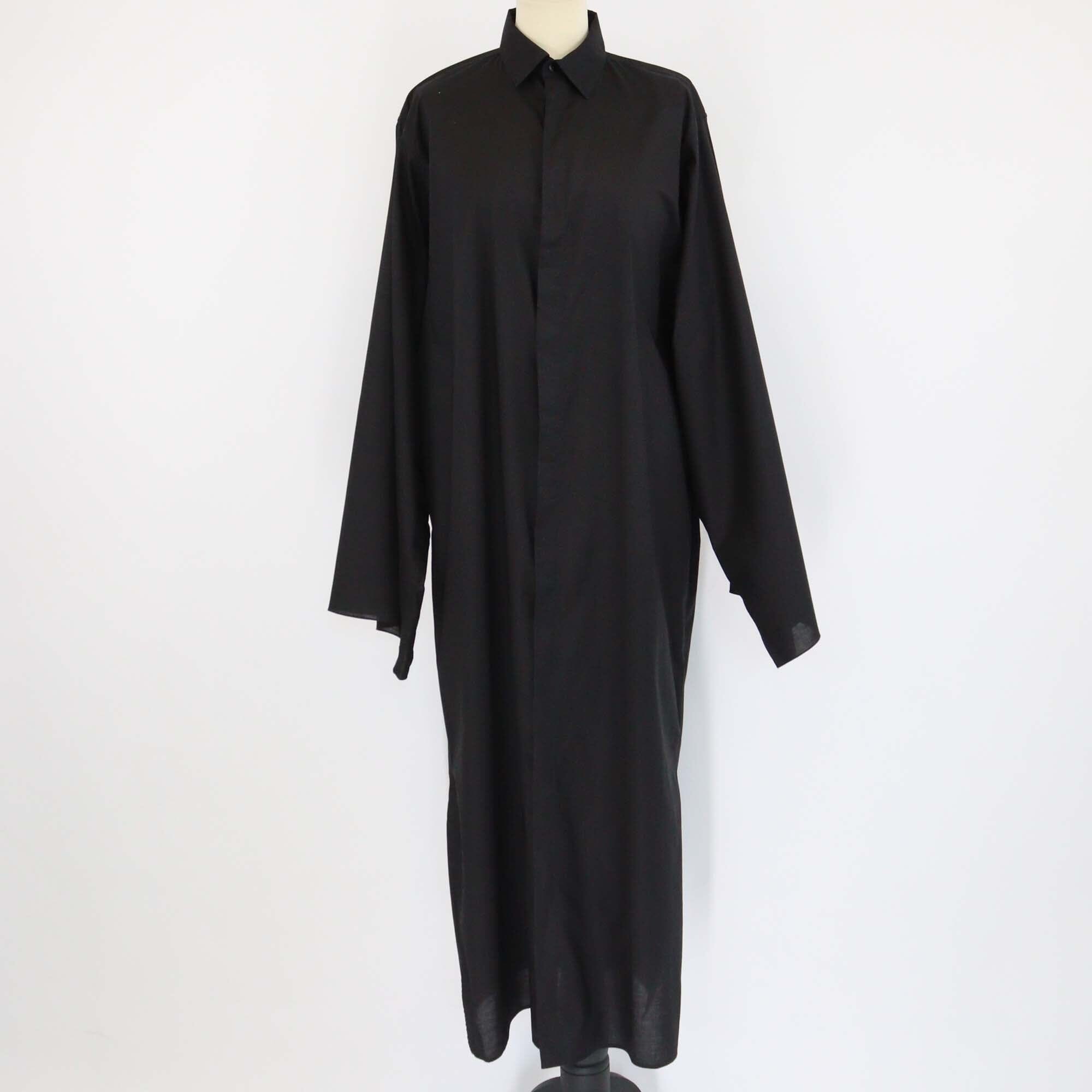 The Row Black Cotton Long Sleeve Dress Kaftan Womens The Row 