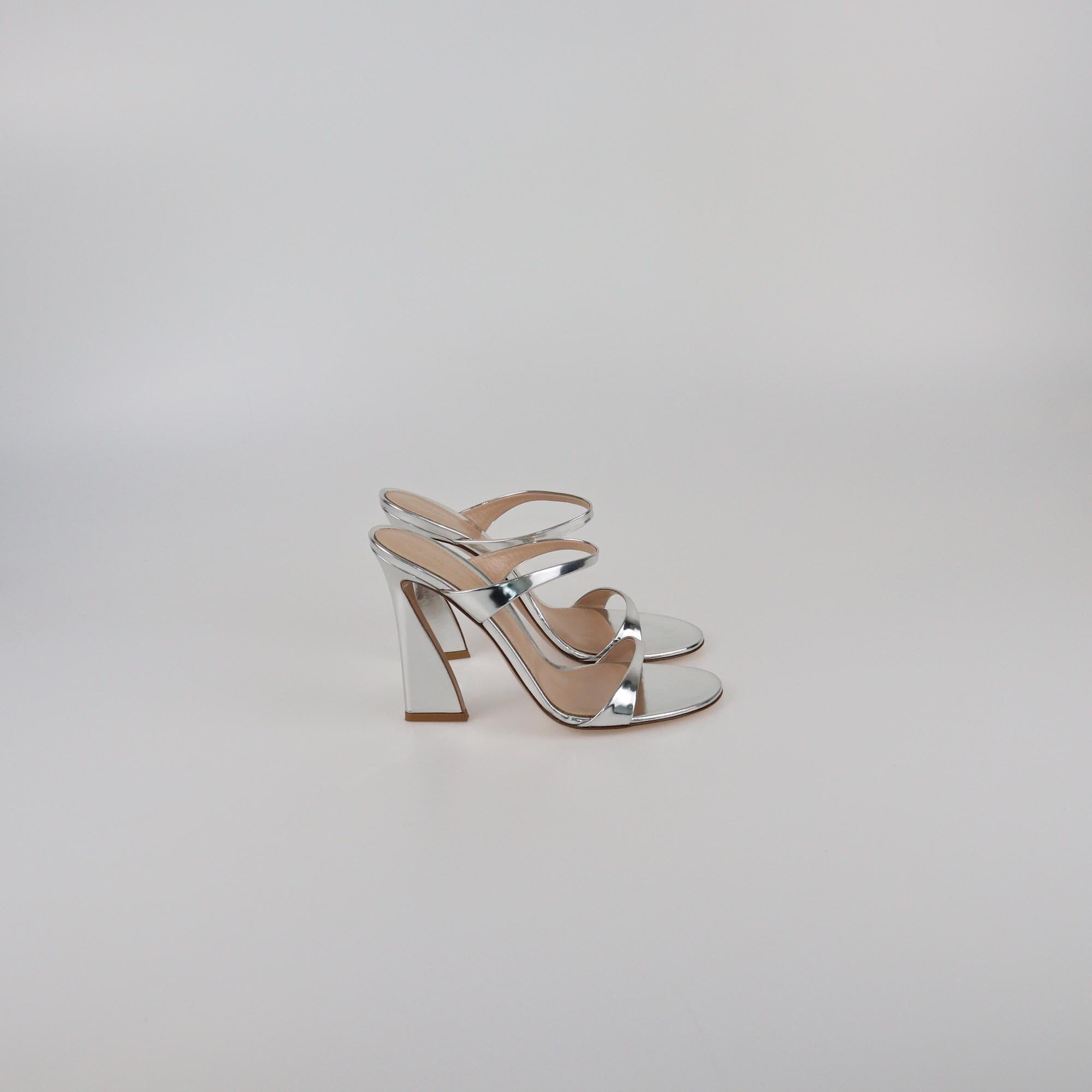 Gianvito Rossi Silver Aura Sandals Womens Gianvito Rossi 