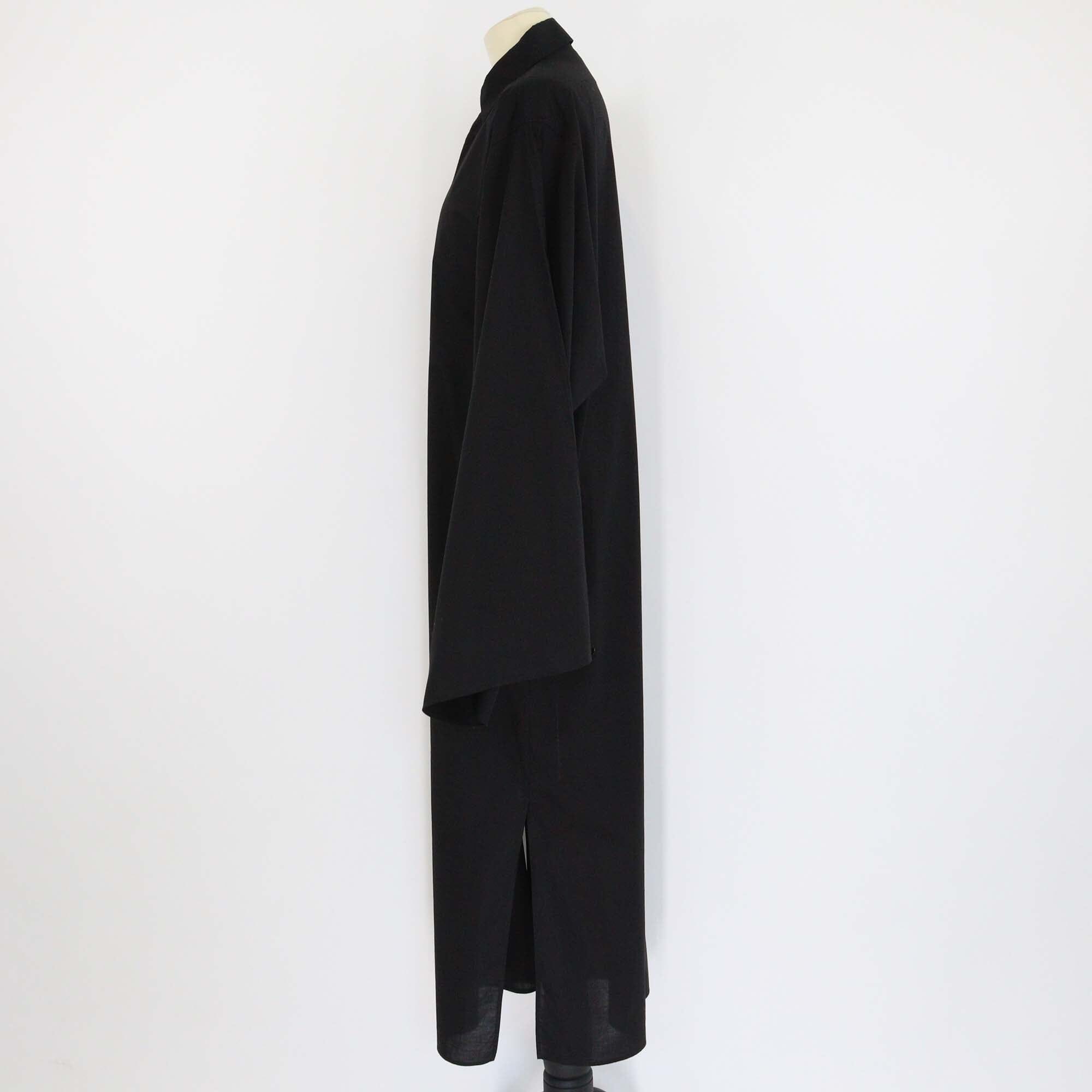 The Row Black Cotton Long Sleeve Dress Kaftan Womens The Row 