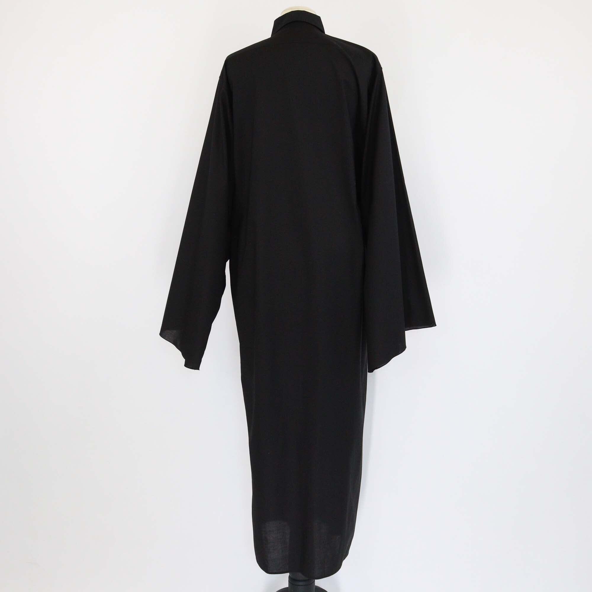 The Row Black Cotton Long Sleeve Dress Kaftan Womens The Row 